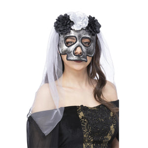 Skull Bride Mask with Vail (Adults)