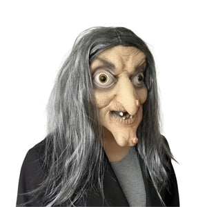 Classic Witch Mask - Full Head with Hair