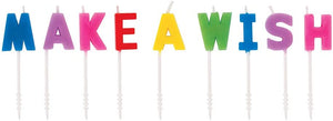 Rainbow "MAKE A WISH" Letter Pick Birthday Candles