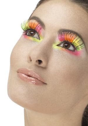 Party Eyelashes - '80s Neon Multi-coloured with Black