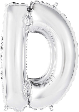 Silver Letter Foil Balloons - 14" (Air Fill Only)