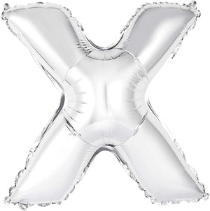 Silver Letter Foil Balloons - 14" (Air Fill Only)