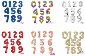 Metallic Number Helium Foil Balloons - 34"