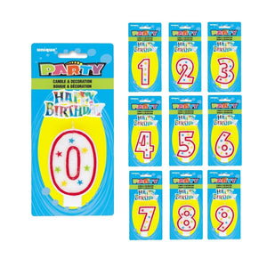 Glittery Number Candles & Happy Birthday Cake Decoration