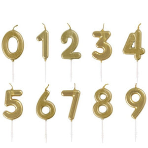 Mini Gold Number Pick Birthday Candles