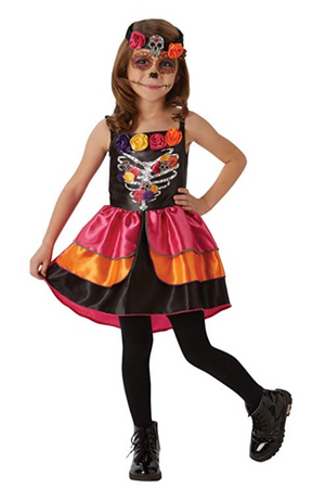 Sugar Skull Day Of The Dead Costume - (Child)