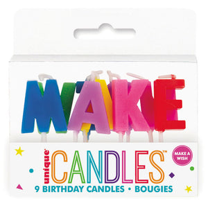 Rainbow "MAKE A WISH" Letter Pick Birthday Candles