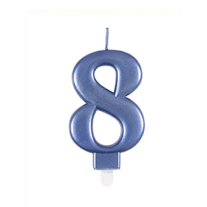 Metallic Blue Candles Number Birthday Candles