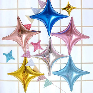 Assorted Corner Star Shaped Helium Balloons - Pack of 6 (10"/26")