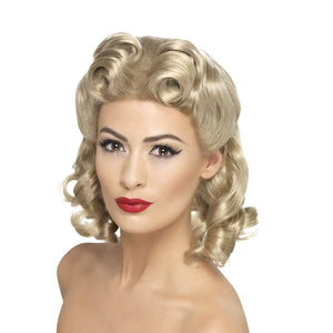 1940s Sweetheart Wig, with Curls - Blonde (Adult)