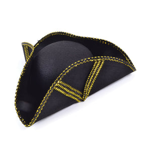 Tricon Hat with Gold Trim - Black (Adult)