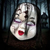 Creepy Cute Broken Doll Mask – Spooky Porcelain Doll (Black Hair)