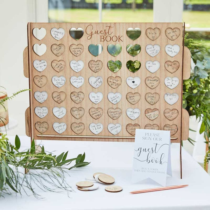 Four In A Row Wedding Guest Book, Alternative