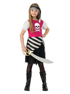 Pirate Girl Costume, Pink Skull and Crossbones Top - (Child)