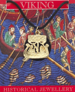 Viking Boat Pendant Gilt - Gold Plated