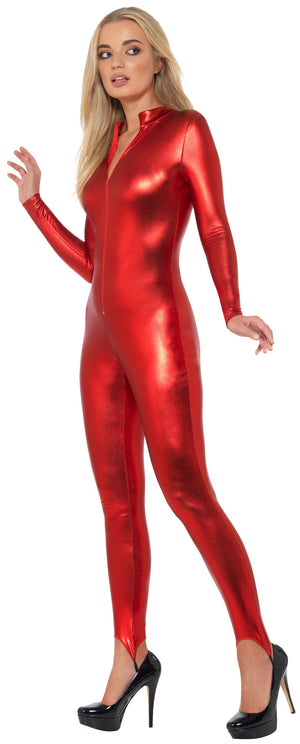 Miss Whiplash Red Catsuit Costume - (Adult)