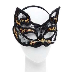 Transparent Leopard Mask - Half Mask, Leopard Print (Adult)