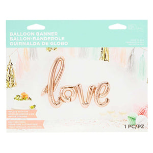 "love" Rose Gold Script Foil Banner Balloon - 40"
