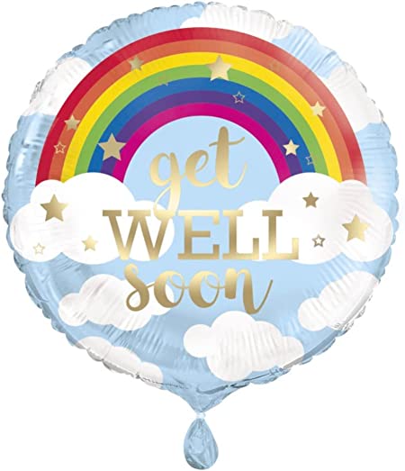 Rainbow "Get Well" Helium Foil Balloon - 18"