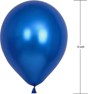 Metallic Blue Latex Balloons - 12" (Pack of 100)