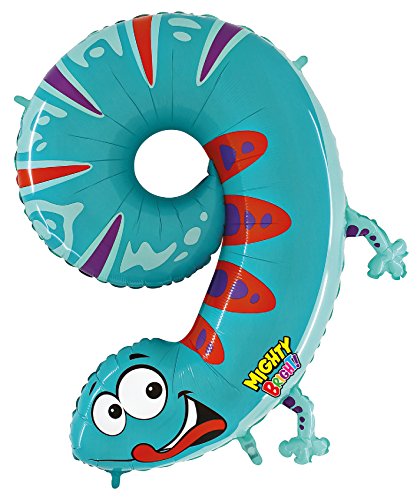 Zooloon Animal Balloon Number '9' Gecko Helium Balloon - 40"