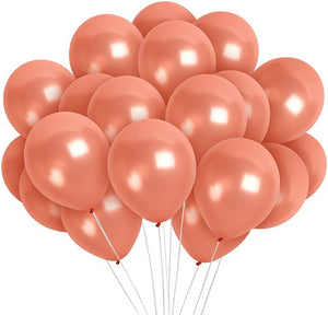 Metallic Rose Gold Latex Balloons - 12" (Pack of 100)
