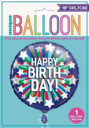 "Happy Birthday" Shooting Star Birthday Helium Foil Balloon - 18"