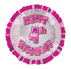 Glitz Pink Birthday Helium Foil Balloon - 18"