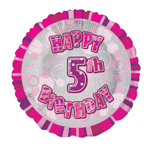 Glitz Pink Birthday Helium Foil Balloon - 18"