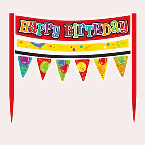 "Happy Birthday" Confetti Cake Bunting Topper - 6"