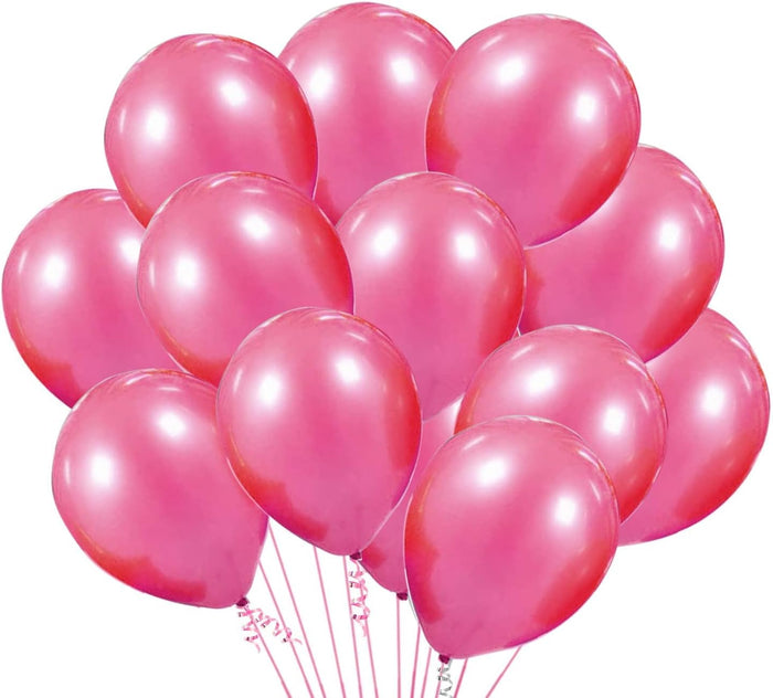 Metallic Pink Latex Balloons - 12" (Pack of 100)