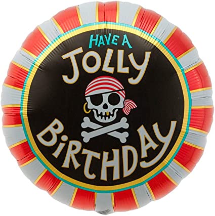 Jolly Roger "Have A Jolly Birthday" Helium Foil Balloon - 18"