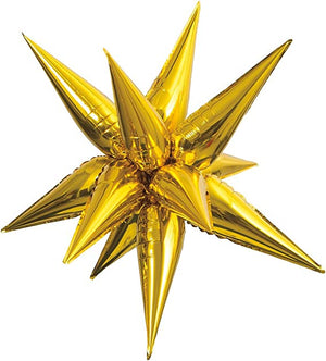 3D Large 12 Point Colour Star Foil Balloon - 27"