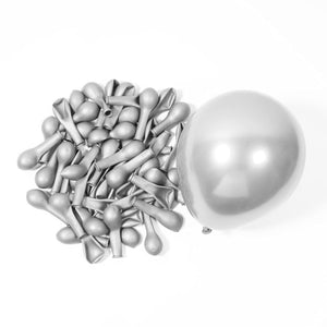 Chrome Silver Latex Balloons - 12" (Pack of 50)