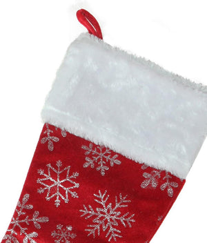 Christmas Stocking with snow flakes, Silver