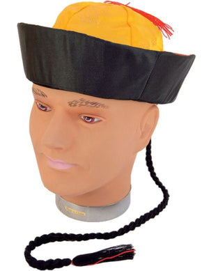 Mandarin Hat With Pigtail - (Adult)