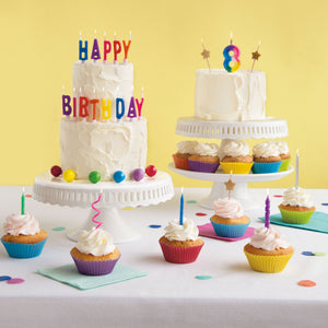 Letter "HAPPY BIRTHDAY" Candles in Holders - Set of 13