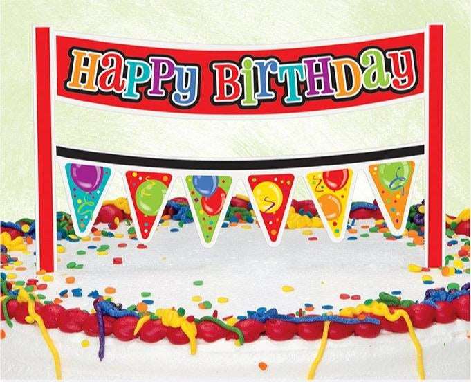 "Happy Birthday" Confetti Cake Bunting Topper - 6"