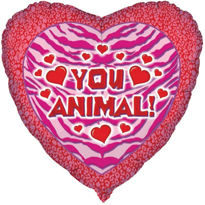 "You Animal" Hearts Helium Foil Balloon - 18"