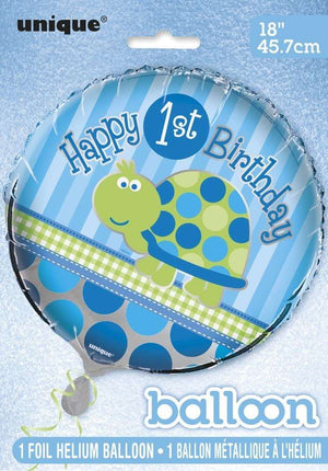 1st Birthday Turtle Helium Foil Balloon - 18"