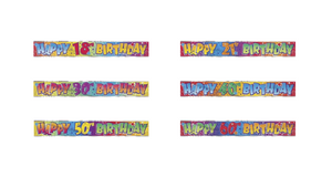 Happy Birthday Number Banner - (18th, 21st, 30th, 40th, 50th & 60th)