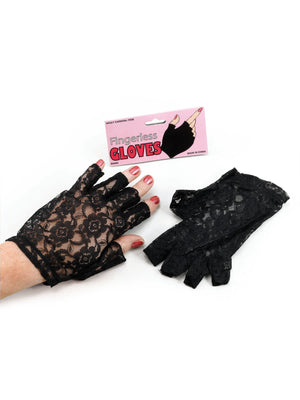 Lace Glove Fingerless Black