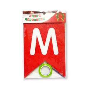 "MERRY CHRISTMAS" Banner,  Red & Green - 9ft.