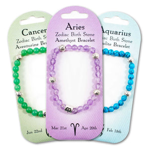 Zodiac and Crystal Energy Birthstone Bracelets