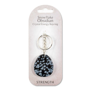 Crystal Energy Keyring - Obsidian