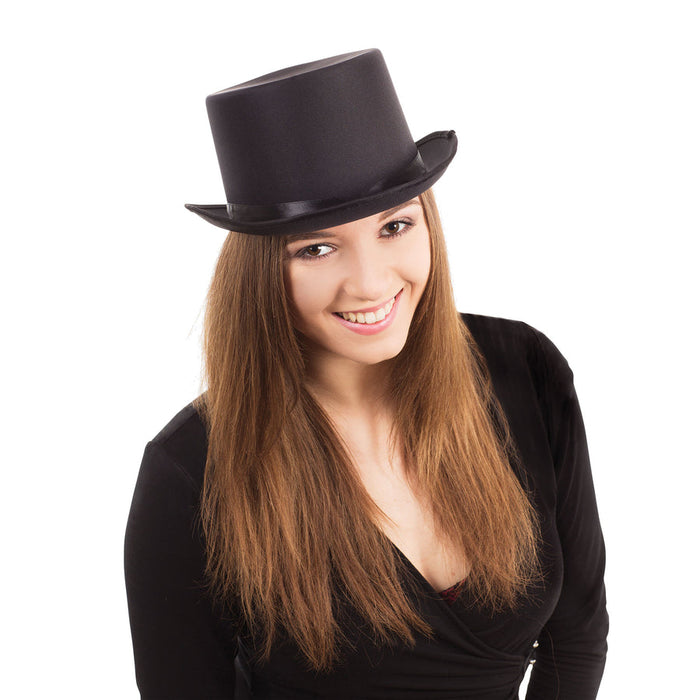 Top Hat, Satin - Black (Adult)