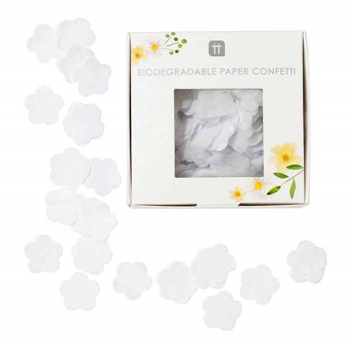 Flower Shaped Wedding Confetti - White