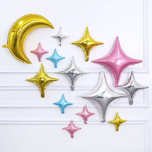 Assorted Corner Star Shaped Helium Balloons - Pack of 6 (10"/26")