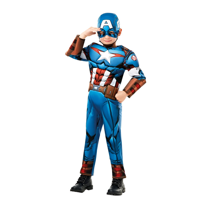 Deluxe Captain America Muscle Costume - (Child)