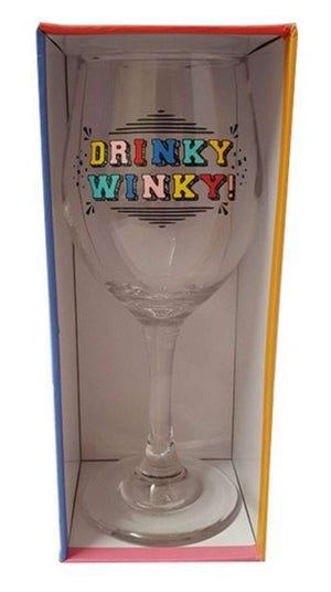"Drinky Winky" Wine Glass